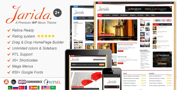 Jarida – Responsive WordPress News Theme, Magazine, Blog